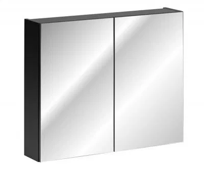 Kúpeľňová skrinka so zrkadlom SANTA FE BLACK 80cm