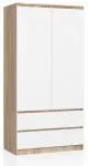 Šatníková skriňa s otočnými dverami 90cm sonoma / biela