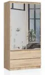 Šatníková skriňa s otočnými dverami a zrkadlom 90cm sonoma