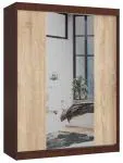 Šatníková skriňa s posuvnými dverami a zrkadlom 150cm wenge / sonoma