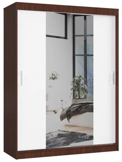 Šatníková skriňa s posuvnými dverami 150cm wenge / biela