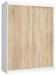 Šatníková skriňa s posuvnými dverami 150 cm CLP MONO biela / dub sonoma