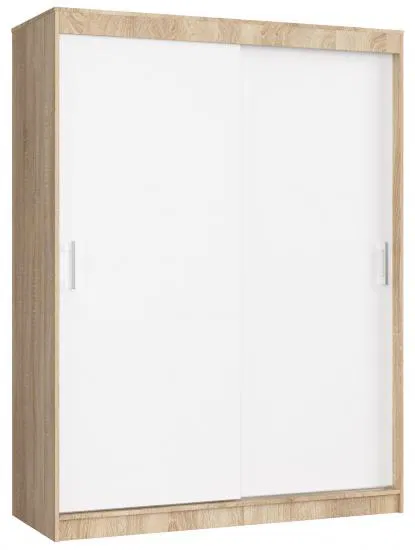 Šatníková skriňa s posuvnými dverami 150 cm MONO dub sonoma / biela
