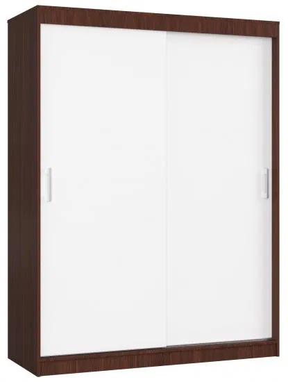 Šatníková skriňa s posuvnými dverami 150 cm MONO wenge / biela