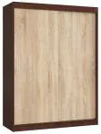 Šatníková skriňa s posuvnými dverami 150 cm MONO wenge / sonoma