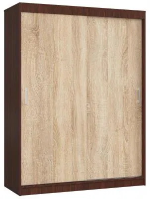 Šatníková skriňa s posuvnými dverami 150 cm MONO wenge / sonoma