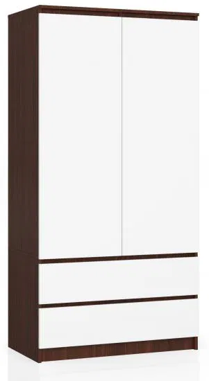 Šatníková skriňa s otočnými dverami 90 cm wenge / biela