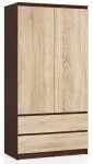 Šatníková skriňa s otočnými dverami 90 cm wenge / dub sonoma