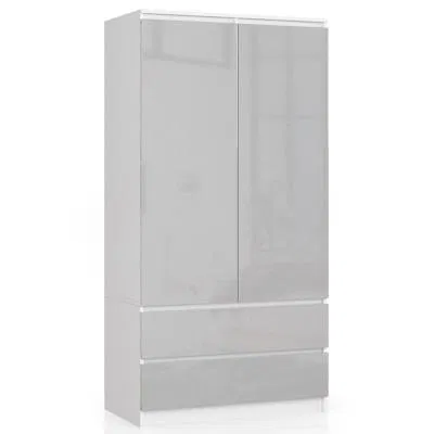 Šatníková skriňa s otočnými dverami 90cm metalická lesklá