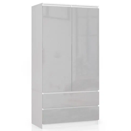 Šatníková skriňa s otočnými dverami 90cm metalická lesklá