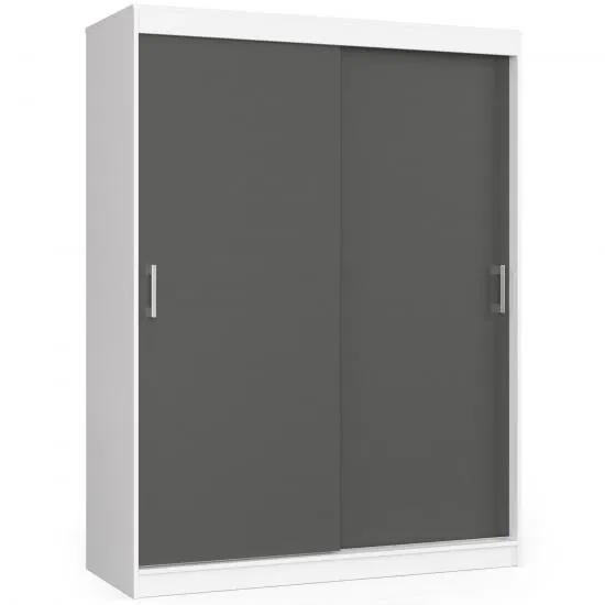 Šatníková skriňa s posuvnými dverami 150cm MONO biela / šedá