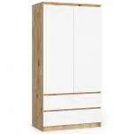 Šatníková skriňa s otočnými dverami 90cm dub artisan / biela