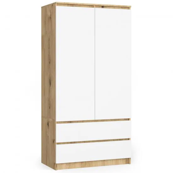 Šatníková skriňa s otočnými dverami 90cm dub artisan / biela