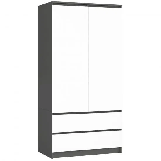 Šatníková skriňa s otočnými dverami 90cm šedá / biela