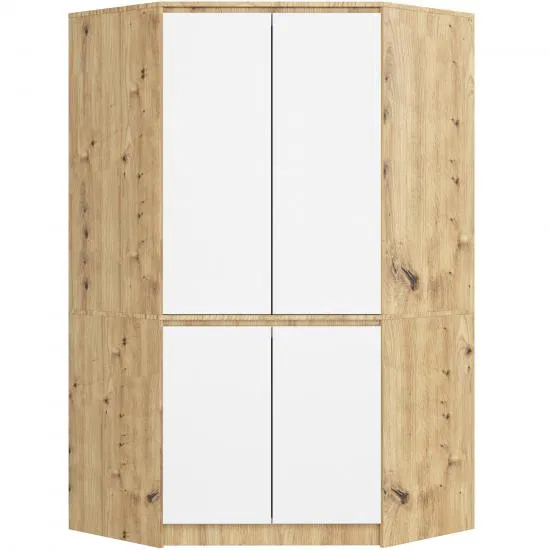 Rohová skriňa S100 4D dub artisan / biela