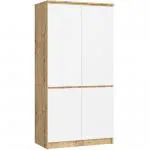 Šatníková skriňa s otočnými dverami 90cm dub artisan / biela