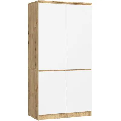 Šatníková skriňa s otočnými dverami 90cm dub artisan / biela