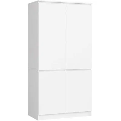 Šatníková skriňa s otočnými dverami 90cm 4D biela