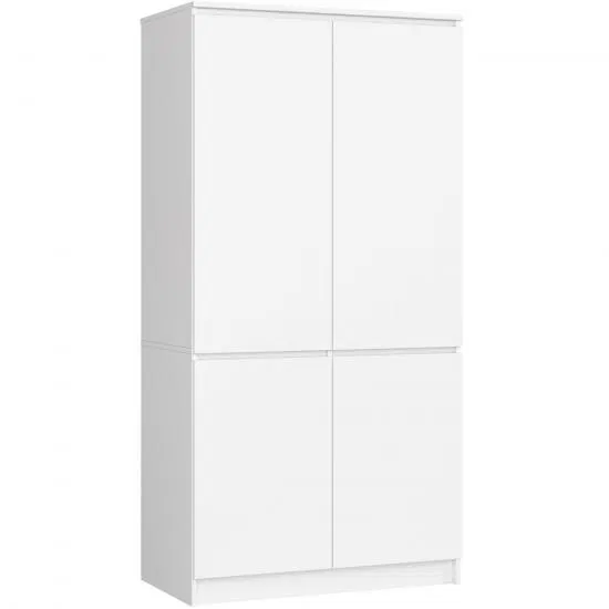 Šatníková skriňa s otočnými dverami 90cm 4D biela
