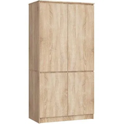 Šatníková skriňa s otočnými dverami 90cm 4D dub sonoma
