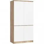 Šatníková skriňa s otočnými dverami 90cm 4D dub sonoma / biela