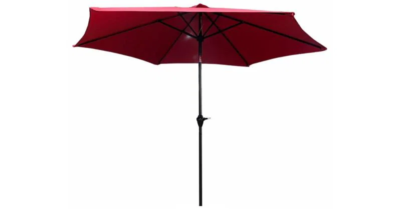 Záhradný slnečník ORIENT s nastaviteľným sklonom, červený, 270x27cm, 4,5 kg