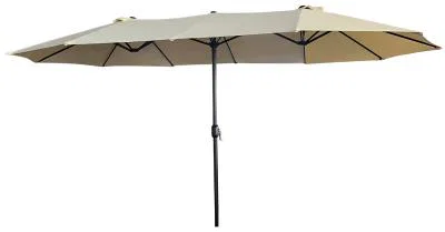 Dvojitý záhradný slnečník TILIA, béžový, 460x270x245 cm, 12,3 kg