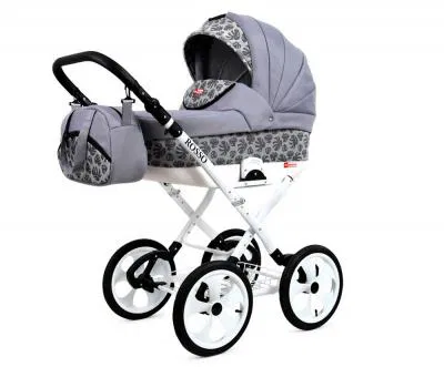 Kočík 2v1 BabyLux ROSSO SILVER LEAF