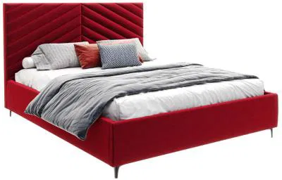 Čalúnená posteľ ELEGANTE 140x200 Vínová Paris s úložným priestorom kovový rošt