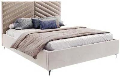 Čalúnená posteľ ELEGANTE 90x200 Béžová Paris s úložným priestorom kovový rošt