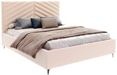 Čalúnená posteľ ELEGANTE 160x200 Krémová Paris s úložným priestorom kovový rošt