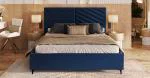 Čalúnená posteľ ELEGANTE 180x200 Tmavo Modrá Paris s úložným priestorom kovový rošt