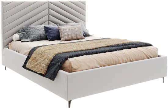 Čalúnená posteľ ELEGANTE 160x200 Svetlo Sivá Paris s úložným priestorom kovový rošt