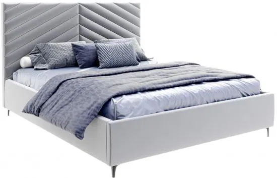 Čalúnená posteľ ELEGANTE 140x200 Steel Paris s úložným priestorom kovový rošt
