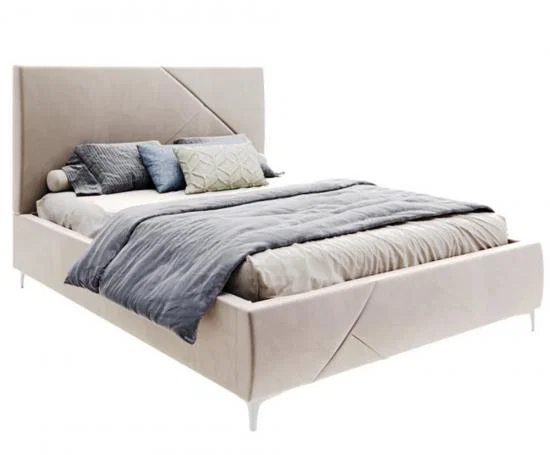 Čalúnená posteľ NAVARO 120x200 Béžová Paris s úložným priestorom kovový rošt