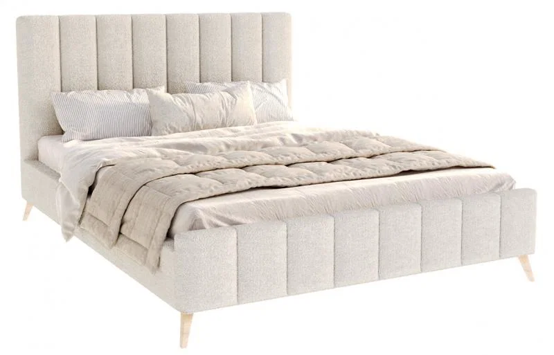 Čalúnená posteľ FRASCA 180x200 Krémová Boucle