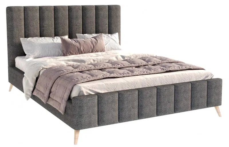 Čalúnená posteľ FRASCA 120x200 Grafit Boucle