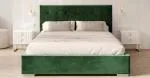 Čalúnená posteľ LUCERNA 90x200 Zelená Trinity s úložným priestorom kovový rošt