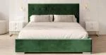 Čalúnená posteľ LUCERNA 180x200 Zelená Trinity s úložným priestorom kovový rošt