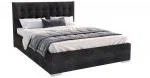 Čalúnená posteľ LUCERNA 180x200 Čierna Paris s úložným priestorom kovový rošt