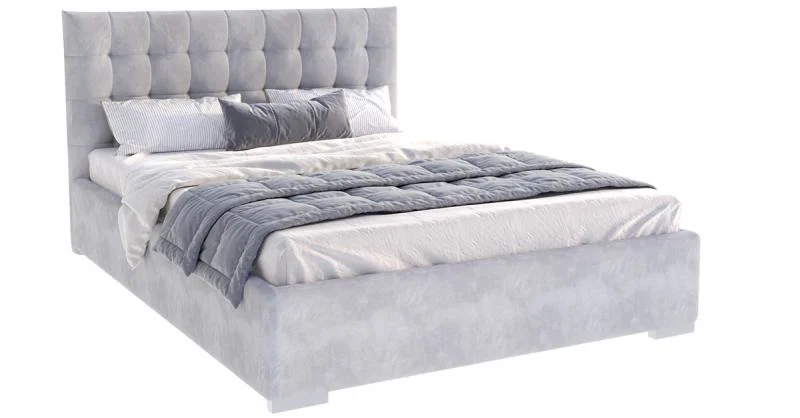 Čalúnená posteľ LUCERNA 120x200 Svetle Sivá Paris s úložným priestorom kovový rošt