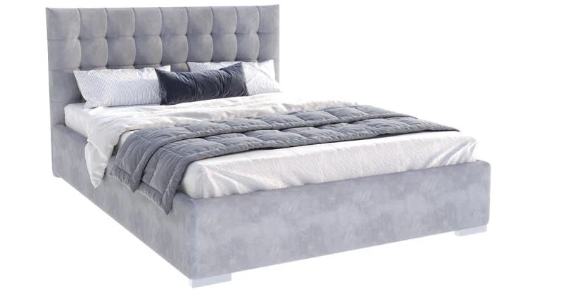 Čalúnená posteľ LUCERNA 140x200 Oceľová Paris s úložným priestorom kovový rošt