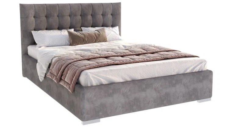 Čalúnená posteľ LUCERNA 160x200 Tmavo Sivá Paris s úložným priestorom kovový rošt