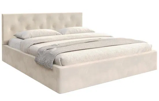 Čalúnená posteľ MIRAGE 180x200 Krémová Trinity s úložným priestorom kovový rošt