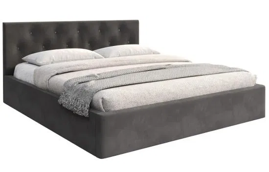Čalúnená posteľ MIRAGE 160x200 Grafit Trinity s úložným priestorom kovový rošt