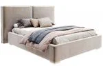 Čalúnená posteľ DOVER 160x200 cm Béžová Paris s úložným priestorom kovový rošt