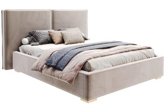 Čalúnená posteľ DOVER 160x200 cm Béžová Paris s úložným priestorom kovový rošt