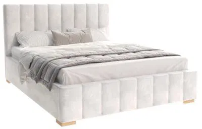 Čalúnená posteľ AUSTIN 90x200 cm Biala Trinity s úložným priestorom kovový rošt