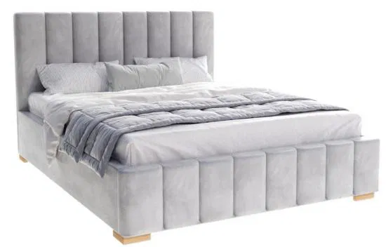 Čalúnená posteľ AUSTIN 90x200 cm sivá Trinity s úložným priestorom kovový rošt