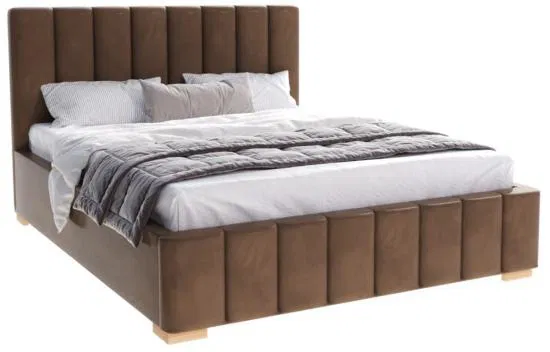 Čalúnená posteľ AUSTIN 90x200 cm Hnedá Trinity s úložným priestorom kovový rošt